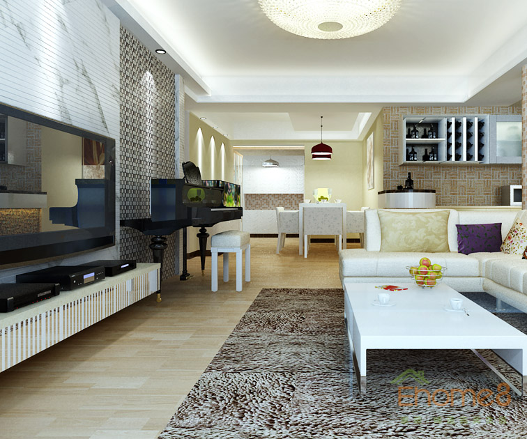 東城印象兩房一廳現代風格客廳效果圖2