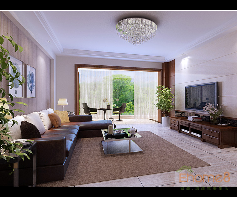 東城印象現(xiàn)代簡約客廳裝修效果圖2