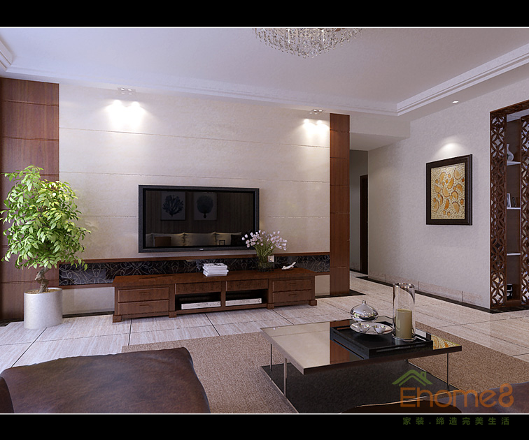 東城印象現(xiàn)代簡約客廳裝修效果圖4