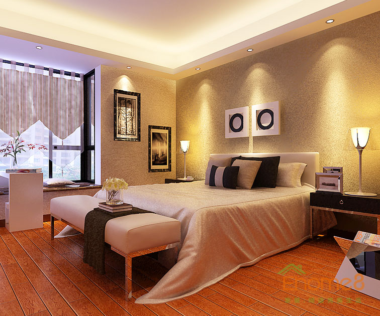 東郡躍層臥室裝修效果圖1