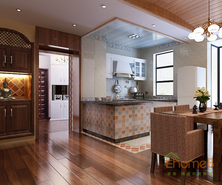 馬賽克廚房廚臺裝修效果圖