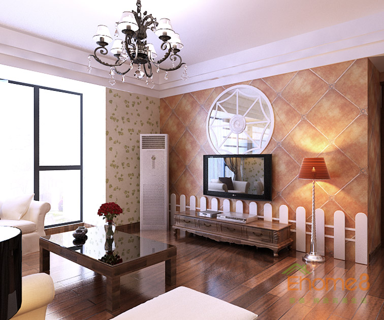 田園風格小清新客廳裝修效果圖3