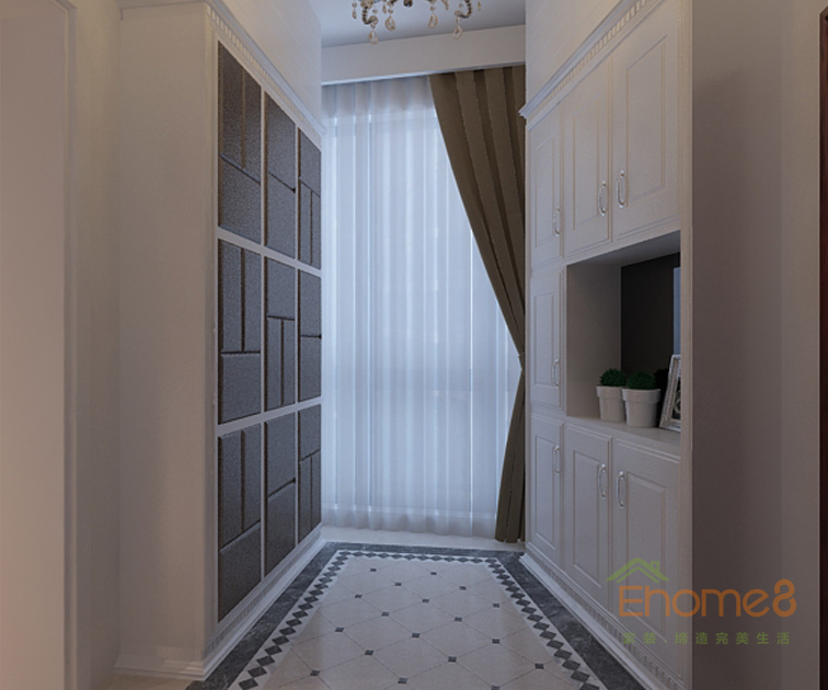 東郡現代小清新風格113平米儲物柜裝修效果圖1