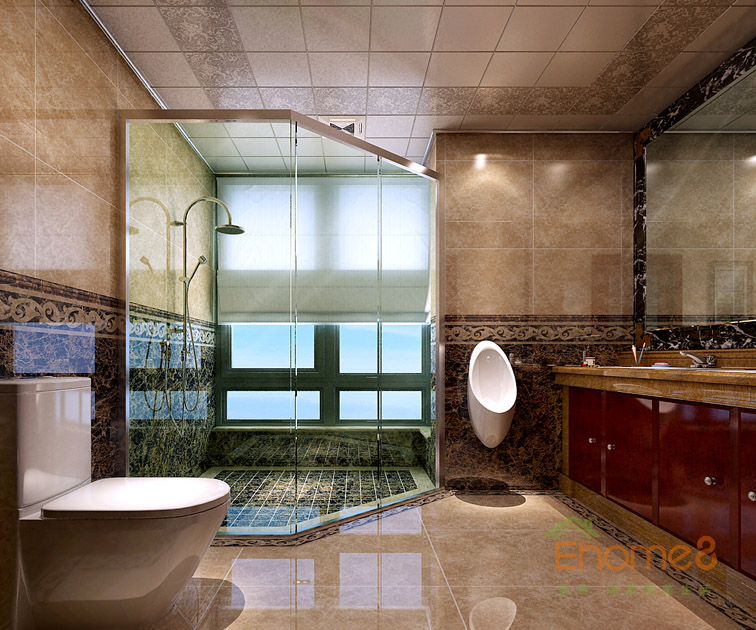 東郡99平米三房一廳中式主衛裝修效果圖3.