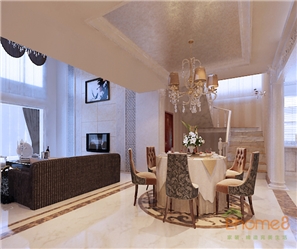 書(shū)香園142平米躍層古典歐式裝修效果圖