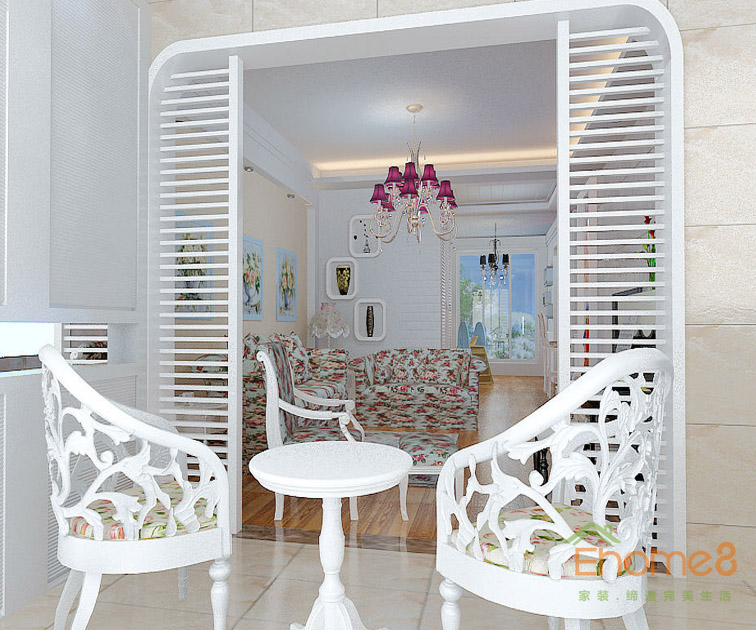 鳳起新都72平米法式風格花式休閑處裝修效果圖1