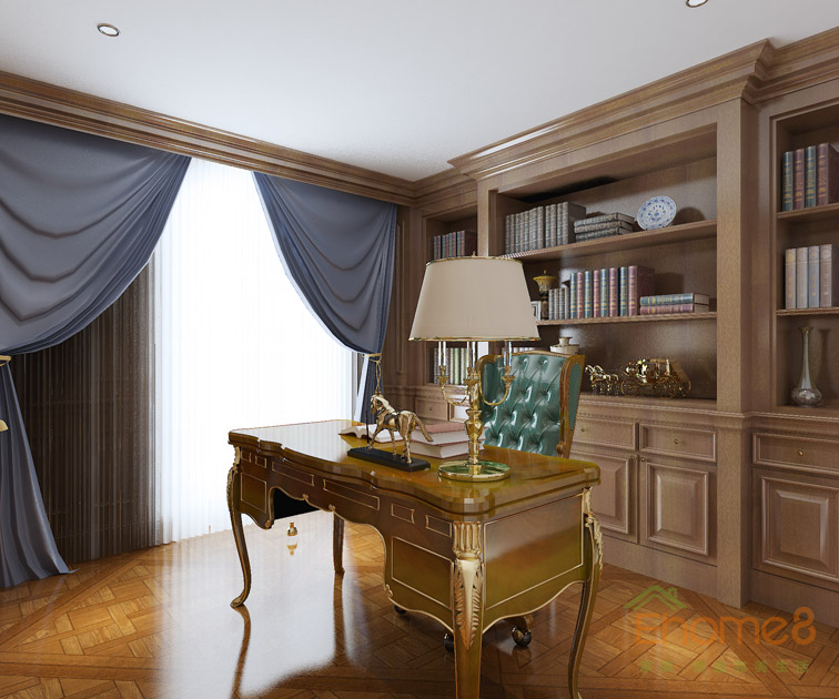 田園風金秀華東大酒店歐式書房裝修效果圖1