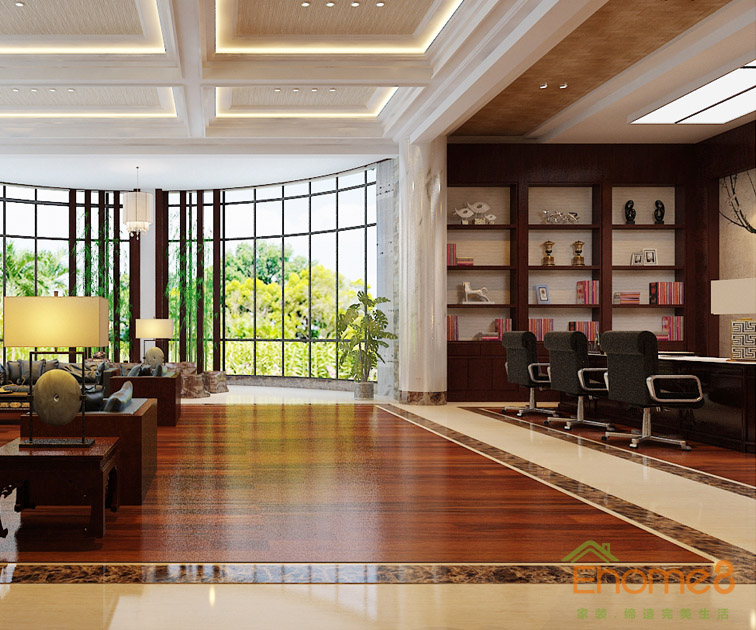 田園風自由舒適辦公室大廳裝修效果圖1234