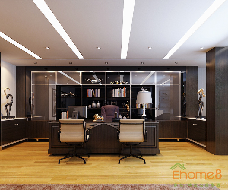 美式簡單舒適總經理辦公室裝修效果圖12