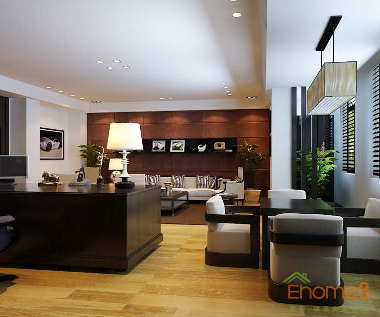 美式簡單舒適總經理辦公室裝修效果圖1234567