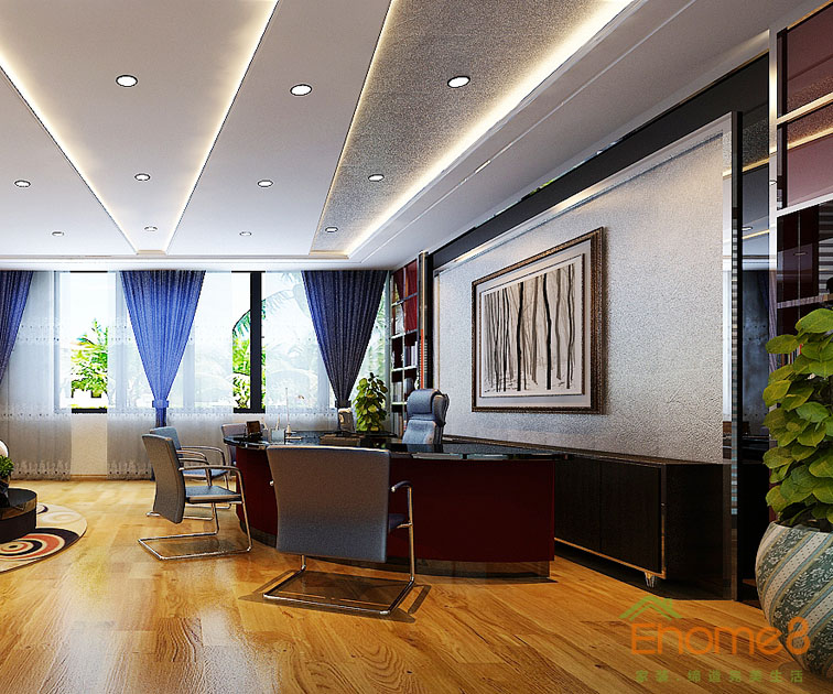 現(xiàn)代風(fēng)辦公室裝修效果圖1123456