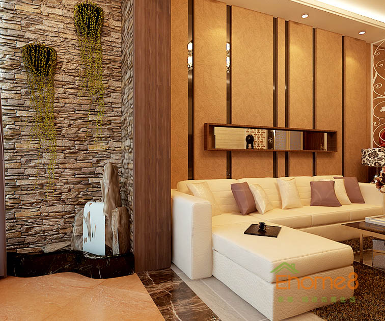 兩房一廳88㎡現(xiàn)代風(fēng)格客廳陽(yáng)臺(tái)連接處裝修效果圖1