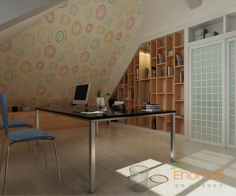 165㎡躍層美式風(fēng)格書房裝修效果圖1