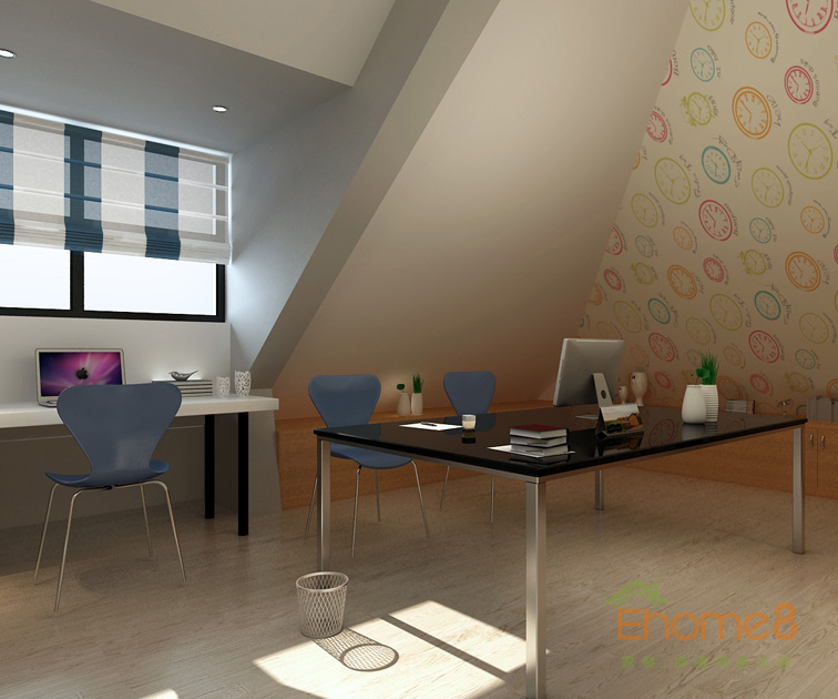 165㎡躍層美式風(fēng)格書房裝修效果圖12