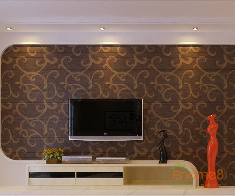 48㎡小戶型法式風格電視墻裝修效果圖1