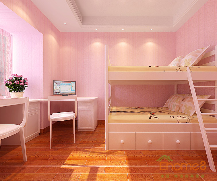 73㎡兩房一廳歐式風(fēng)格兒童房裝修效果圖1