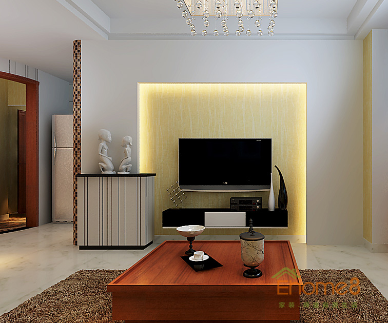 128㎡躍層美式風格電視墻裝修效果圖