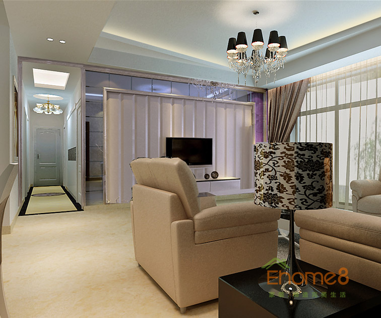 72㎡兩房一廳現代風格入戶通道裝修效果圖632