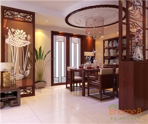 大城小院72㎡兩房一廳中式原木風格裝修效果圖