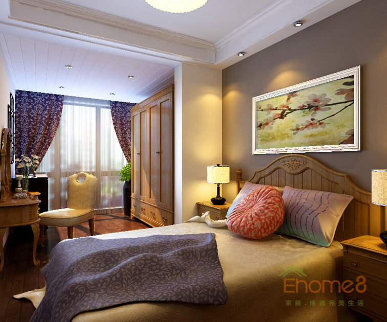 93㎡三房一廳中式原木風格次臥裝修效果圖74