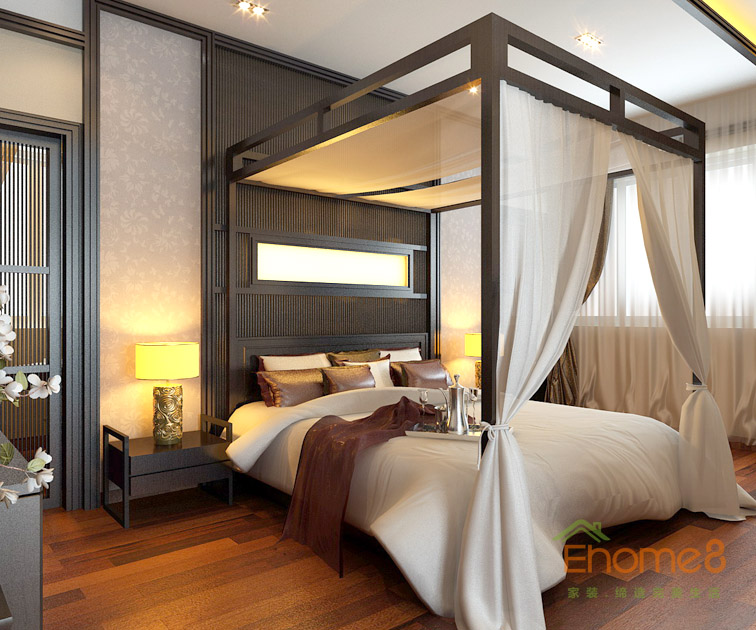 179㎡復式中式簡約風格主臥裝修效果圖