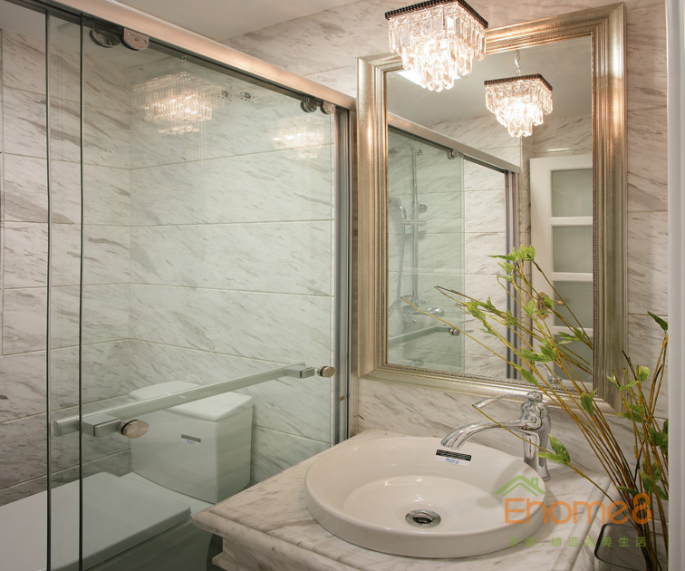 82㎡兩房一廳歐式風(fēng)格洗臉臺裝修效果圖