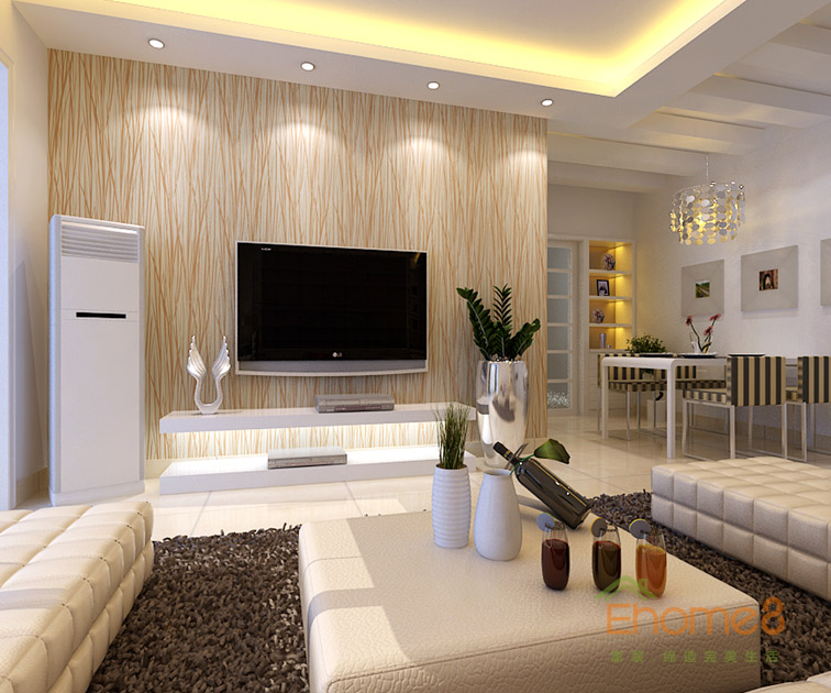 71㎡兩房一廳現(xiàn)代風(fēng)格客廳裝修效果圖