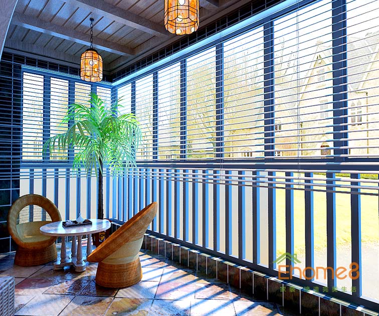 72㎡兩房一廳地中海風格陽臺裝修效果圖