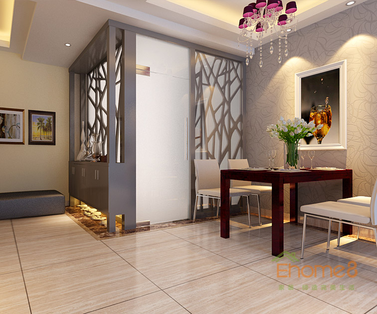 76㎡兩房一廳美式風格餐廳裝修效果圖