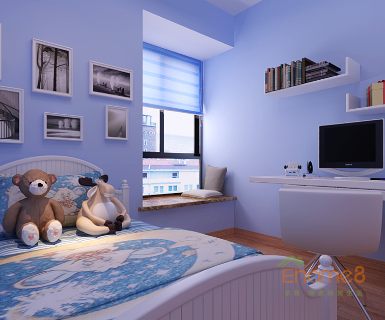 76㎡兩房一廳美式風格兒童房裝修效果圖