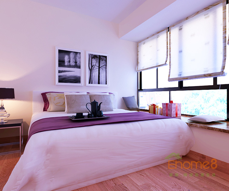 76㎡兩房一廳美式風格主人房裝修效果圖