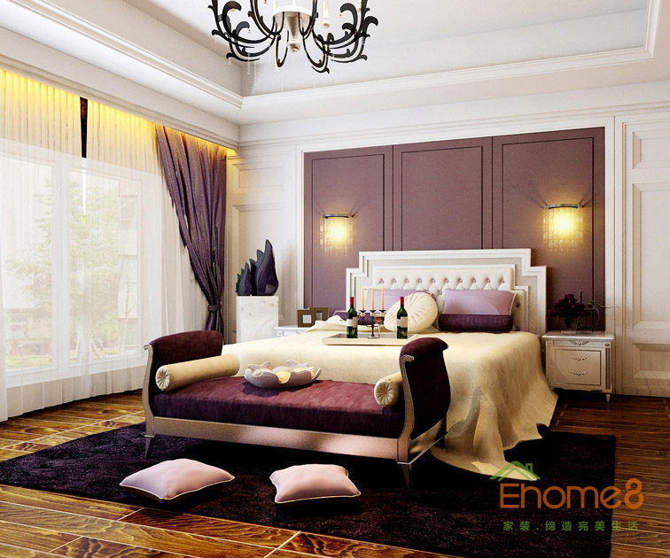 186㎡躍層歐式風格主人房裝修效果圖