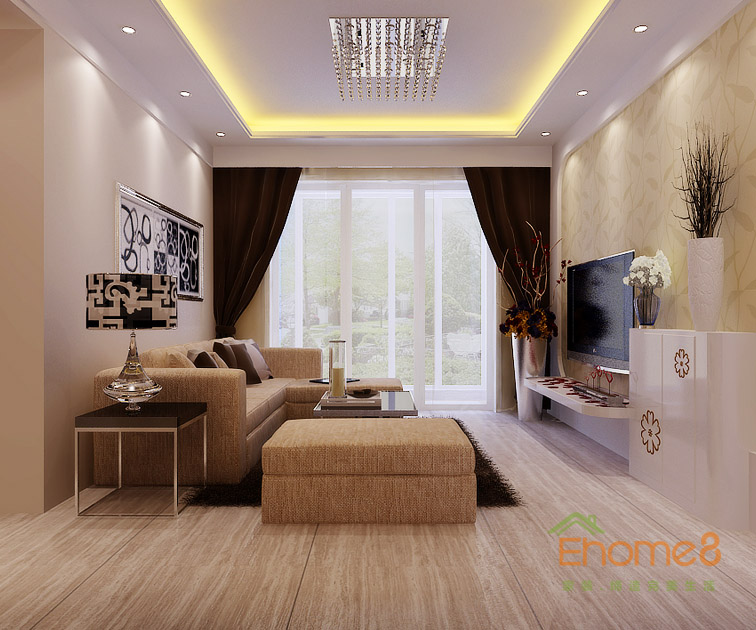 41㎡小戶型美式風(fēng)格客廳沙發(fā)裝修效果圖