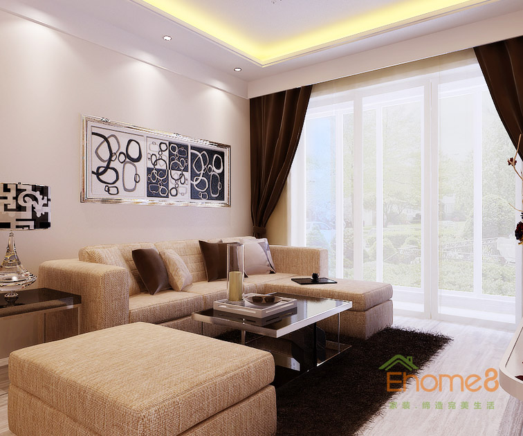 41㎡小戶型美式風(fēng)格客廳裝修效果圖