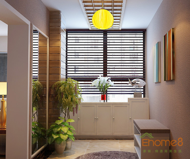 106㎡兩房一廳現代簡約風格入戶裝修效果圖