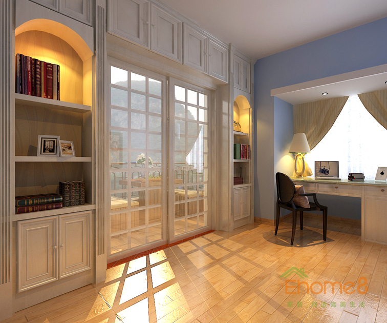 76㎡兩房一廳美式風格書房裝修效果圖