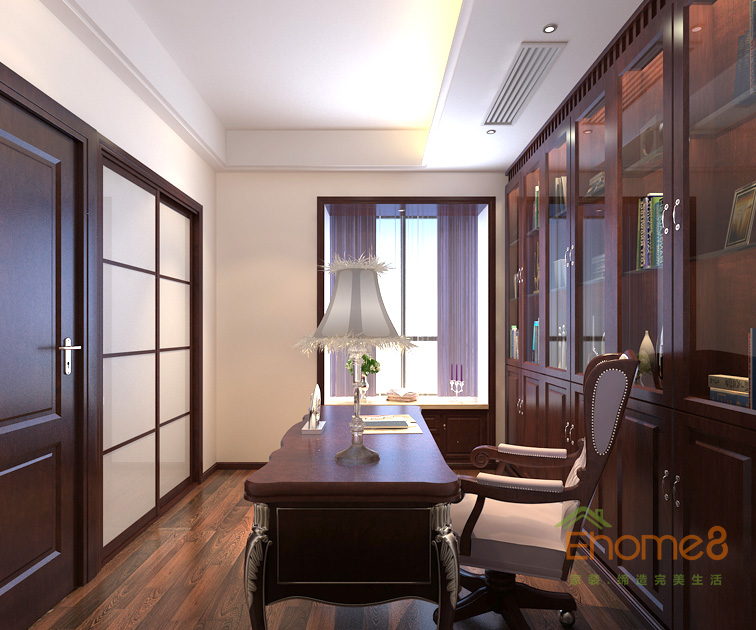 158㎡四房兩廳法式風格書房裝修效果圖9654.jpg