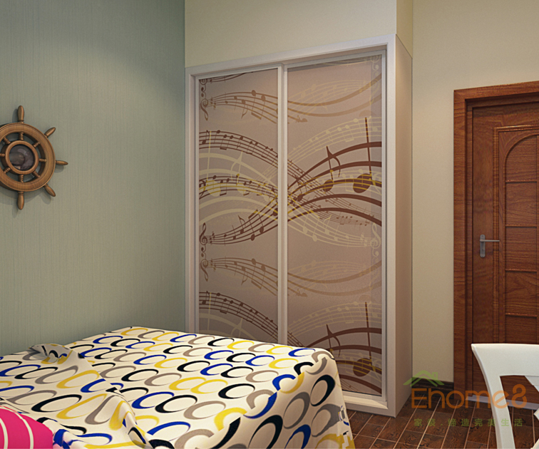 75㎡兩房一廳美式風格兒童房衣柜裝修效果圖