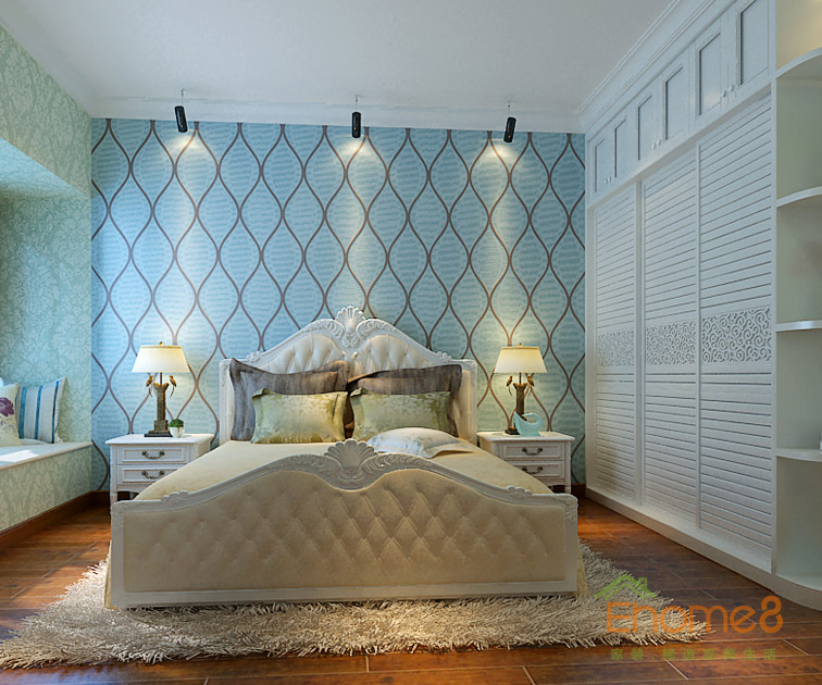 99㎡三房一廳歐式地中海風(fēng)格主人房裝修效果圖