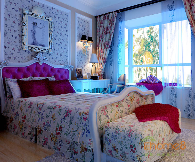 74㎡兩房一廳法式風格公主房裝修效果圖