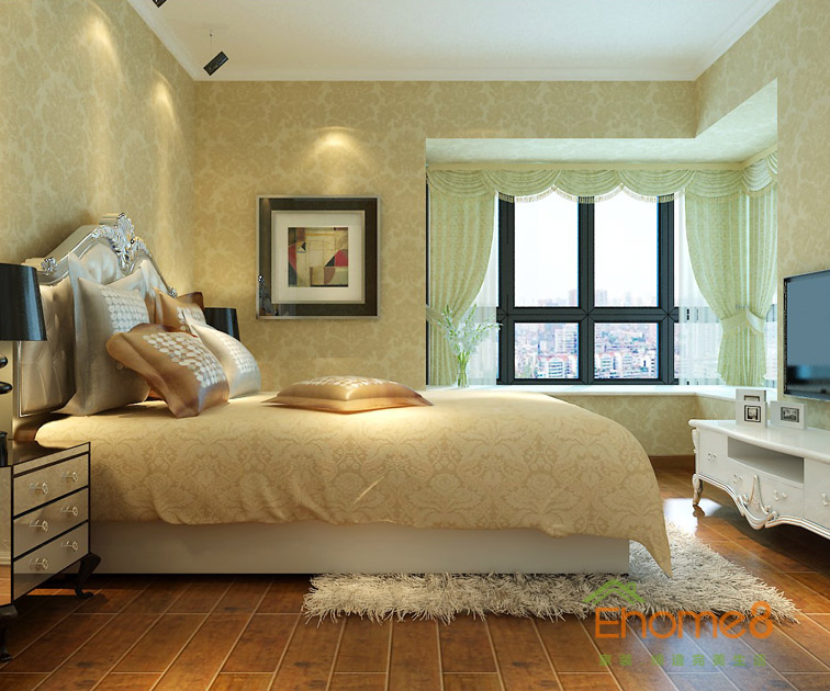 98㎡三房一廳歐式貴族風格臥室裝修效果圖