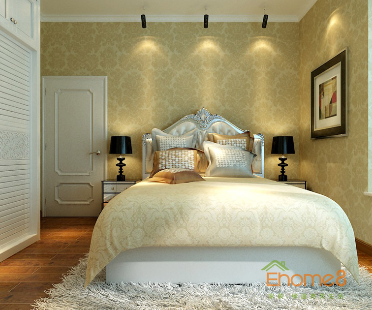 98㎡三房一廳歐式貴族風格主人房裝修效果圖