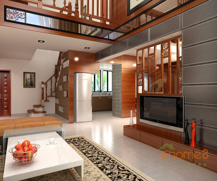 172㎡躍層法式風(fēng)格客廳裝修效果圖9653