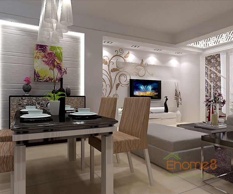 132㎡四房一廳歐式風(fēng)格餐廳裝修效果圖794