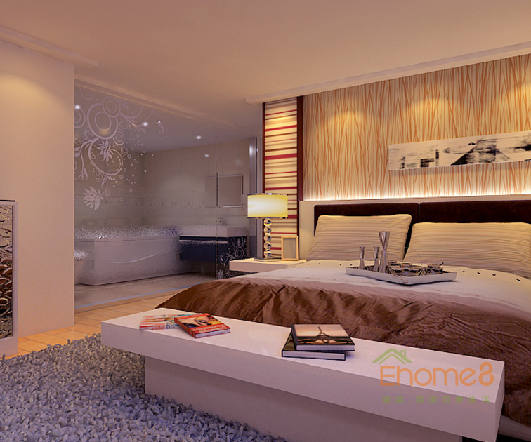 132㎡四房一廳歐式風(fēng)格主人房裝修效果圖