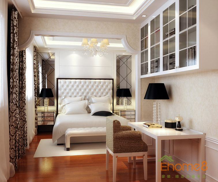 105㎡三房一廳歐式風格主臥裝修效果圖