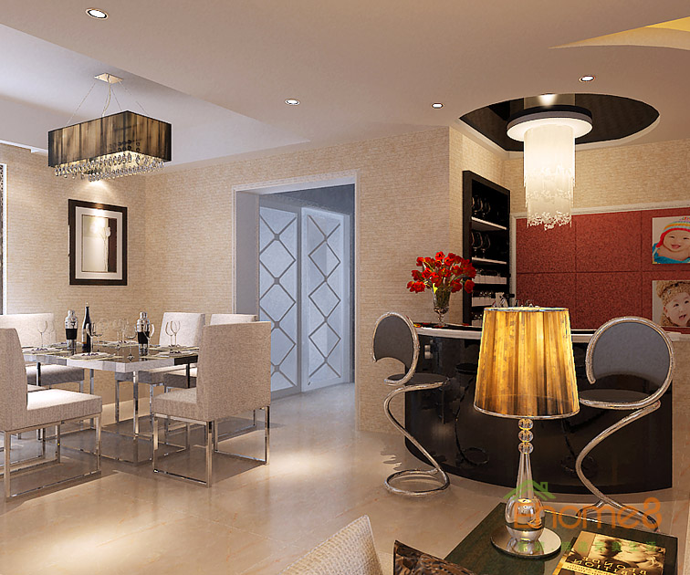 復式家居后現代風格餐廳裝修效果圖.jpg
