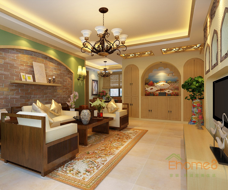 托斯卡納裝修風格客廳裝修圖1.jpg